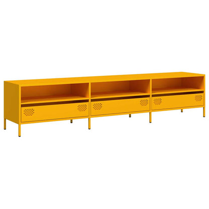 Mobile TV Giallo Senape 202x39x43,5cm Acciaio Laminato a Freddo