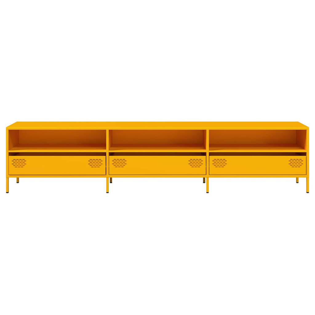 Mobile TV Giallo Senape 202x39x43,5cm Acciaio Laminato a Freddo