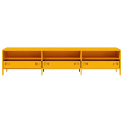 Mobile TV Giallo Senape 202x39x43,5cm Acciaio Laminato a Freddo