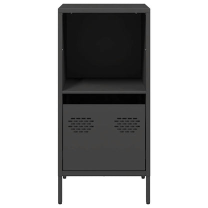 Credenza Nera 35x39x73,5 cm in Acciaio Laminato a Freddo