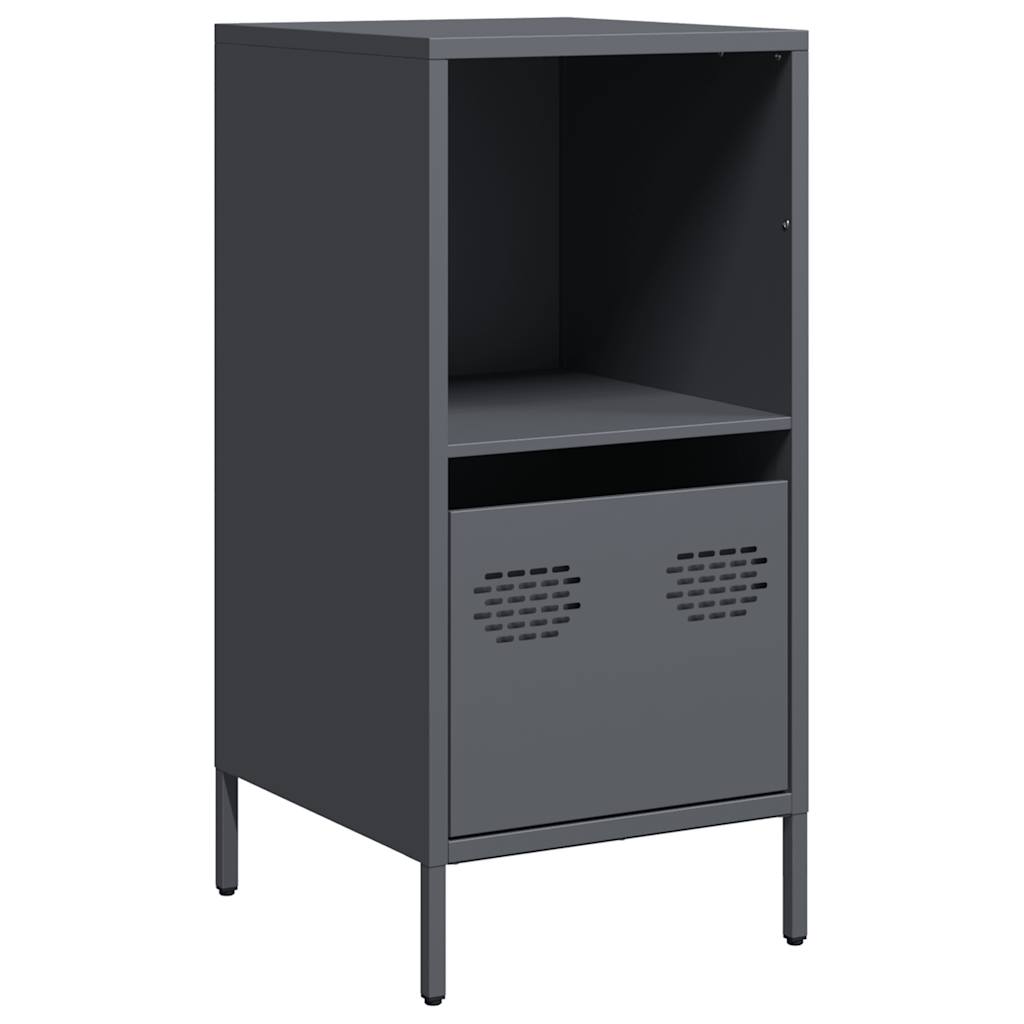 Credenza Antracite 35x39x73,5 cm in Acciaio Laminato a Freddo