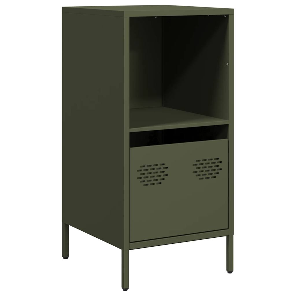 Credenza Verde Oliva 35x39x73,5 cm in Acciaio Laminato a Freddo