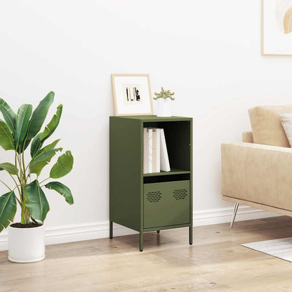 Credenza Verde Oliva 35x39x73,5 cm in Acciaio Laminato a Freddo