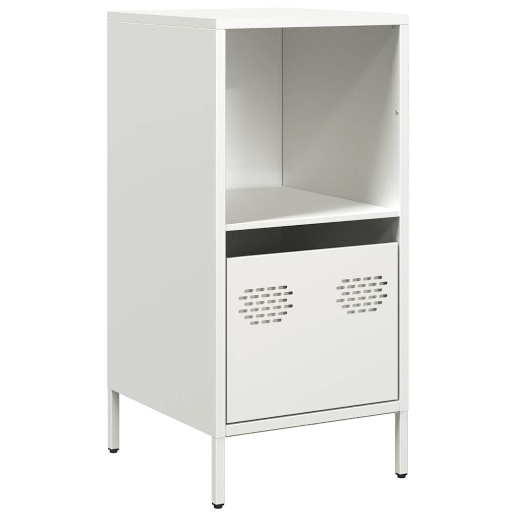 Credenza Bianca 35x39x73,5 cm in Acciaio Laminato a Freddo