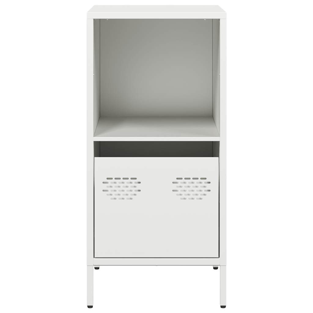 Credenza Bianca 35x39x73,5 cm in Acciaio Laminato a Freddo