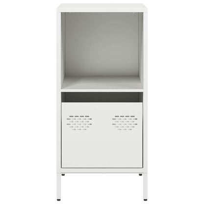 Credenza Bianca 35x39x73,5 cm in Acciaio Laminato a Freddo