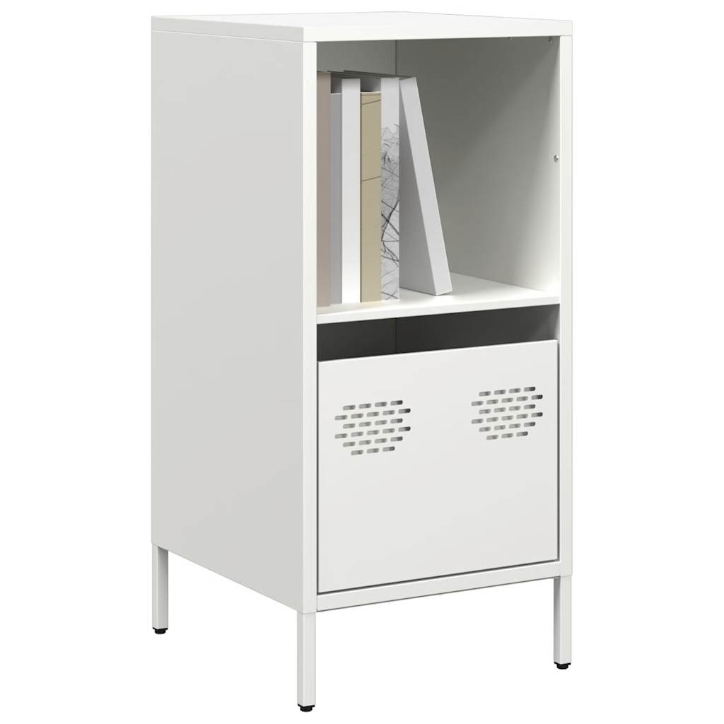 Credenza Bianca 35x39x73,5 cm in Acciaio Laminato a Freddo