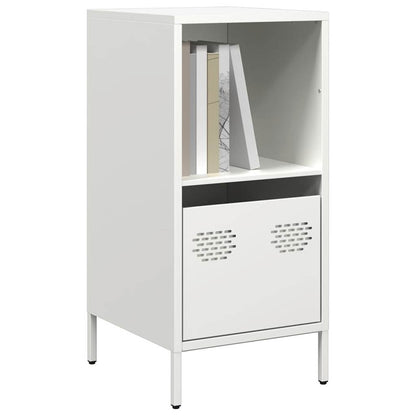 Credenza Bianca 35x39x73,5 cm in Acciaio Laminato a Freddo