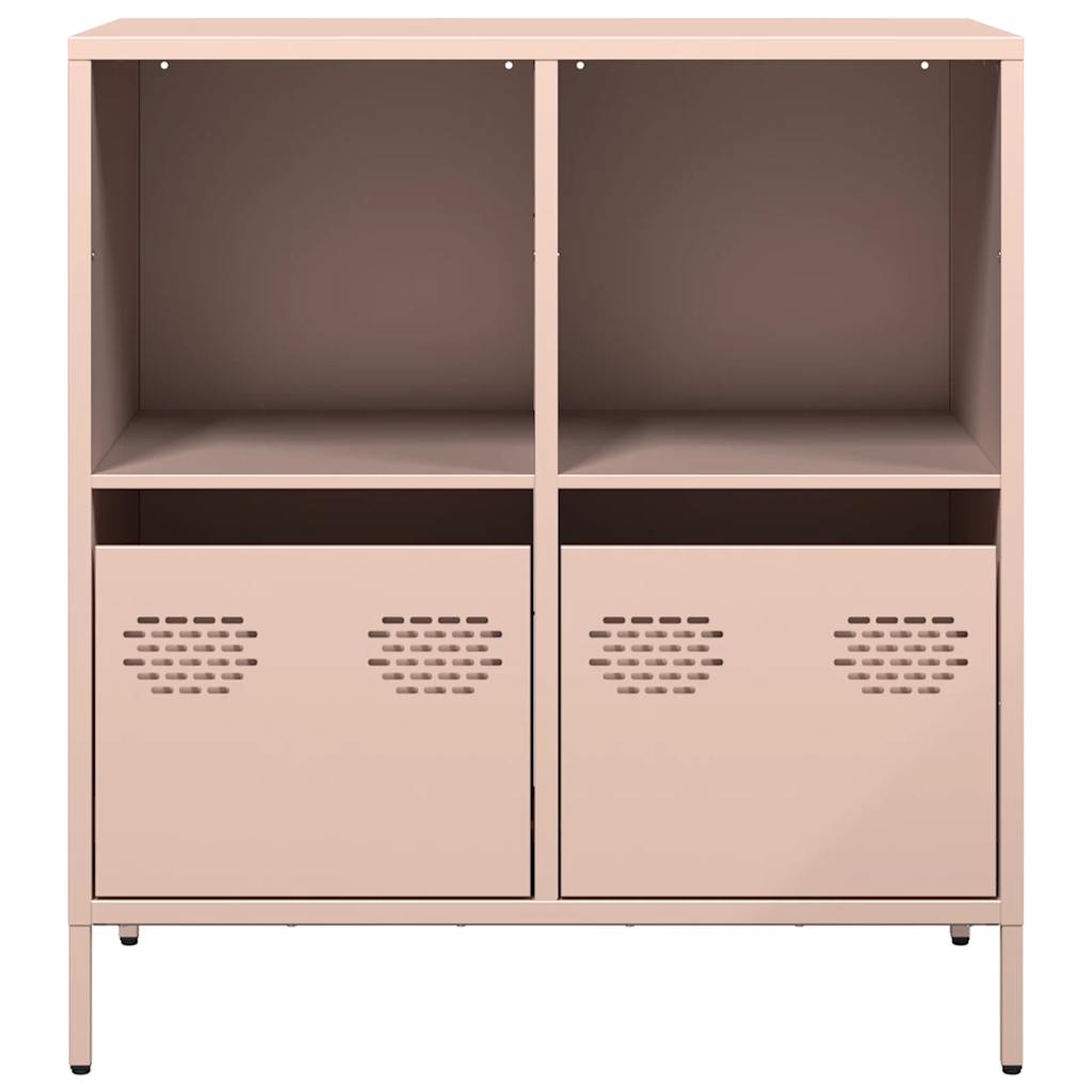 Credenza Rosa 68x39x73,5 cm in Acciaio Laminato a Freddo