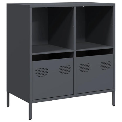 Credenza Antracite 68x39x73,5 cm in Acciaio Laminato a Freddo