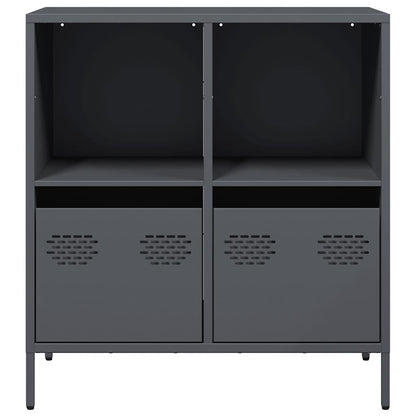 Credenza Antracite 68x39x73,5 cm in Acciaio Laminato a Freddo