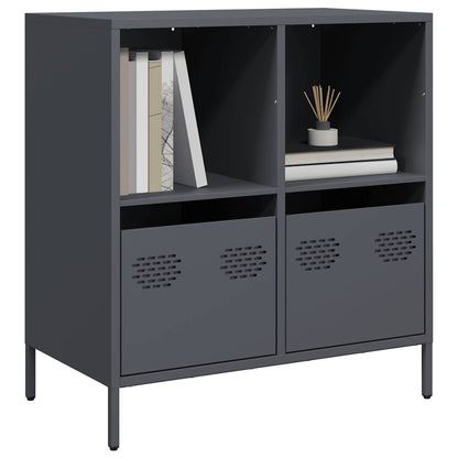 Credenza Antracite 68x39x73,5 cm in Acciaio Laminato a Freddo