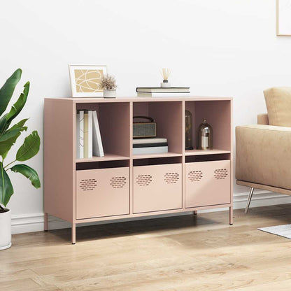 Credenza Rosa 101,5x39x73,5 cm in Acciaio Laminato a Freddo