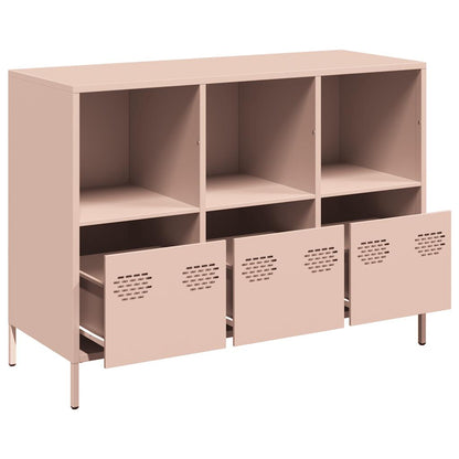Credenza Rosa 101,5x39x73,5 cm in Acciaio Laminato a Freddo