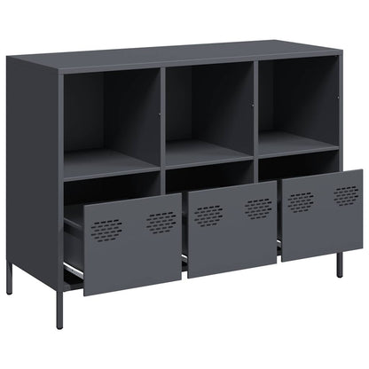 Credenza Antracite 101,5x39x73,5cm in Acciaio Laminato a Freddo