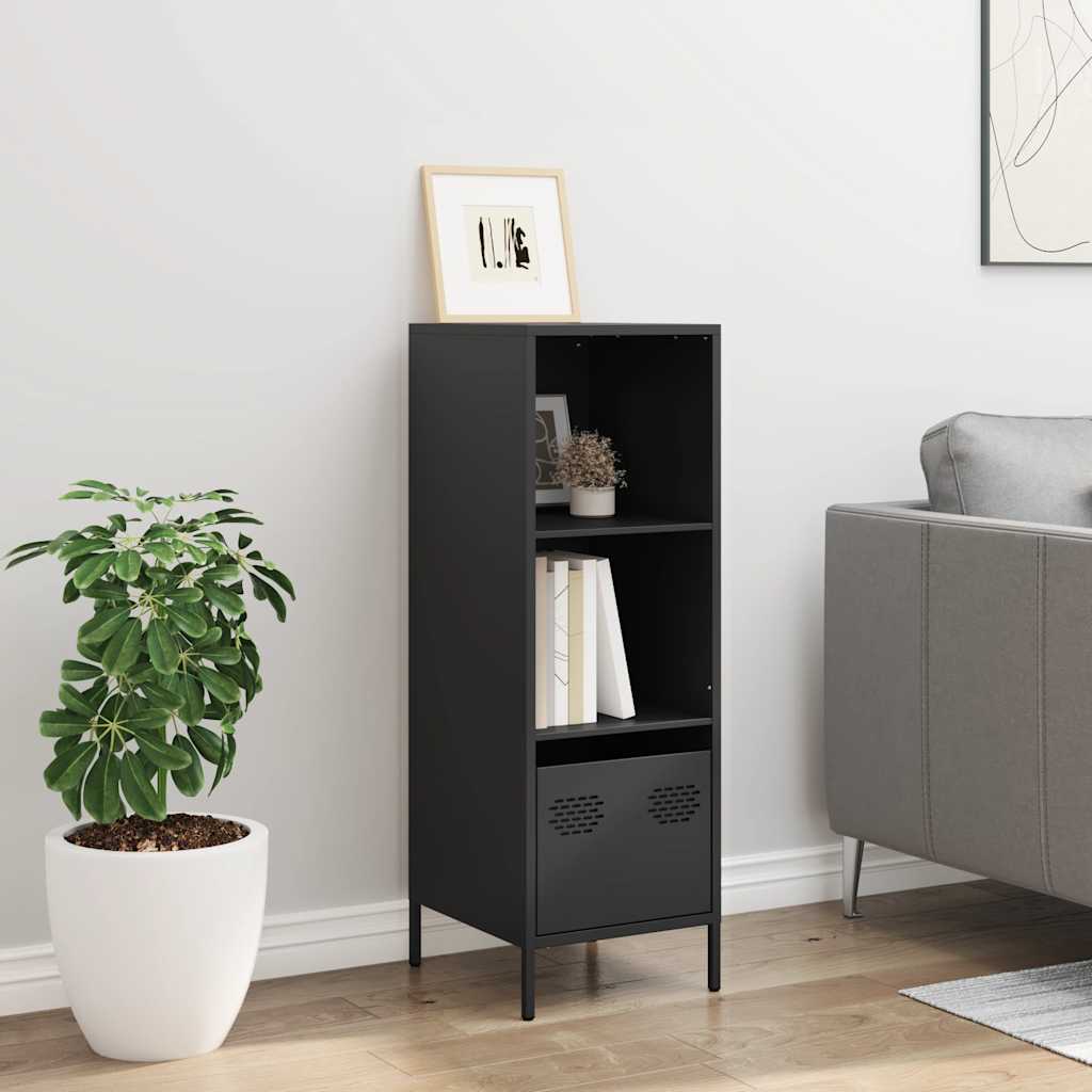 Credenza Nera 35x39x103,5 cm in Acciaio