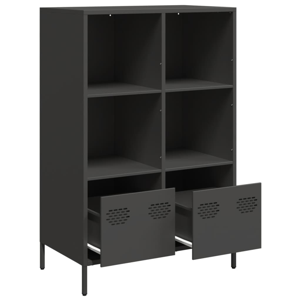 Credenza Nera 68x39x103,5 cm in Acciaio