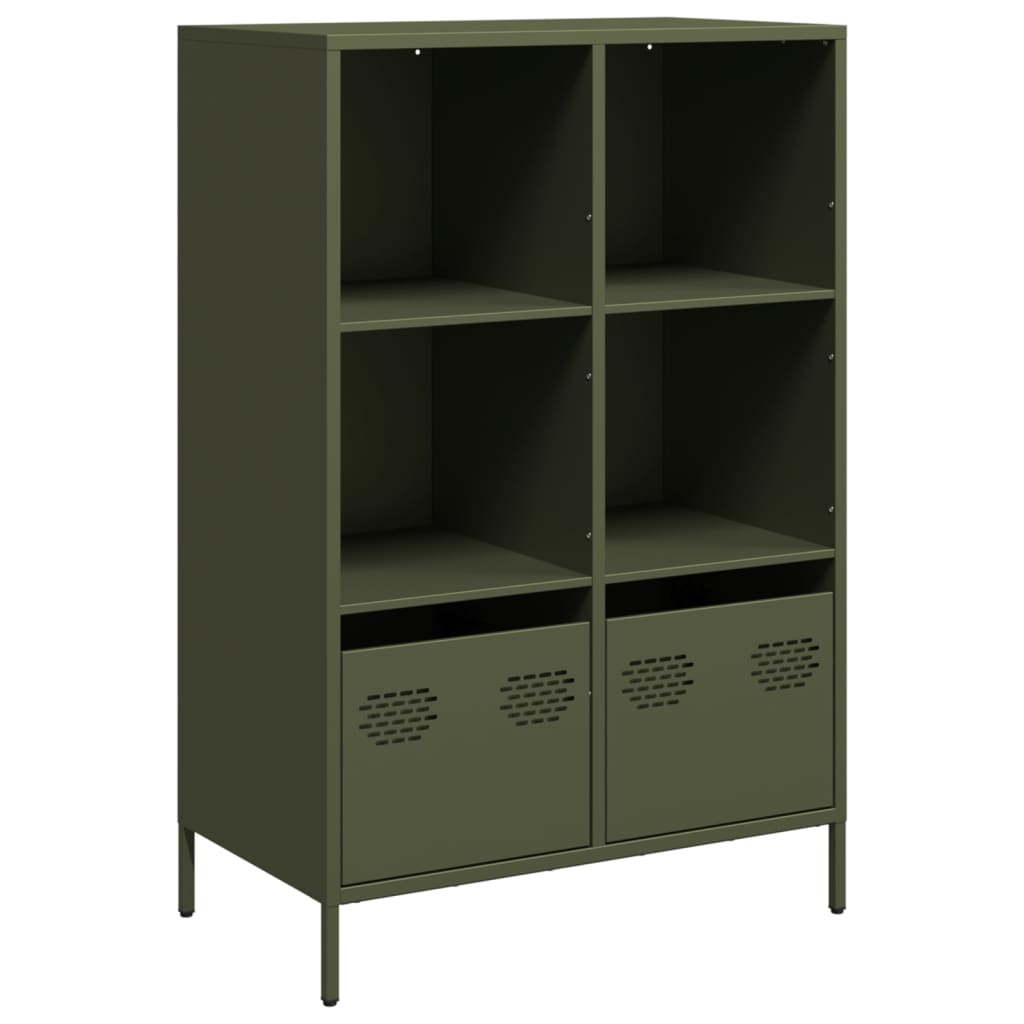 Credenza Verde Oliva 68x39x103,5 cm in Acciaio