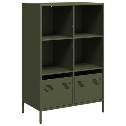 Credenza Verde Oliva 68x39x103,5 cm in Acciaio