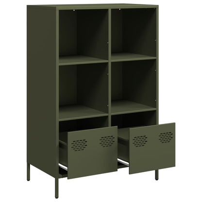 Credenza Verde Oliva 68x39x103,5 cm in Acciaio
