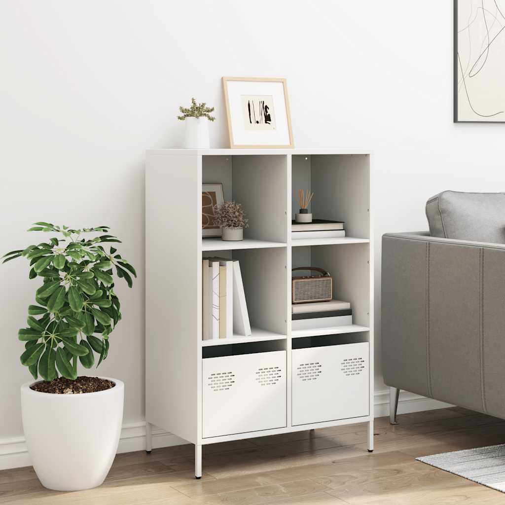 Credenza Bianca 68x39x103,5 cm in Acciaio
