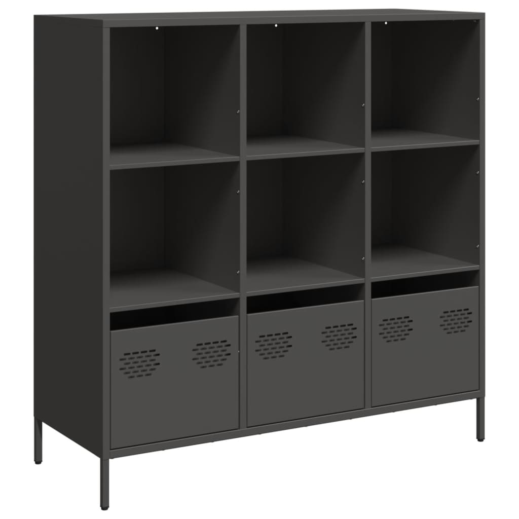 Credenza Nera 101,5x39x103,5 cm in Acciaio