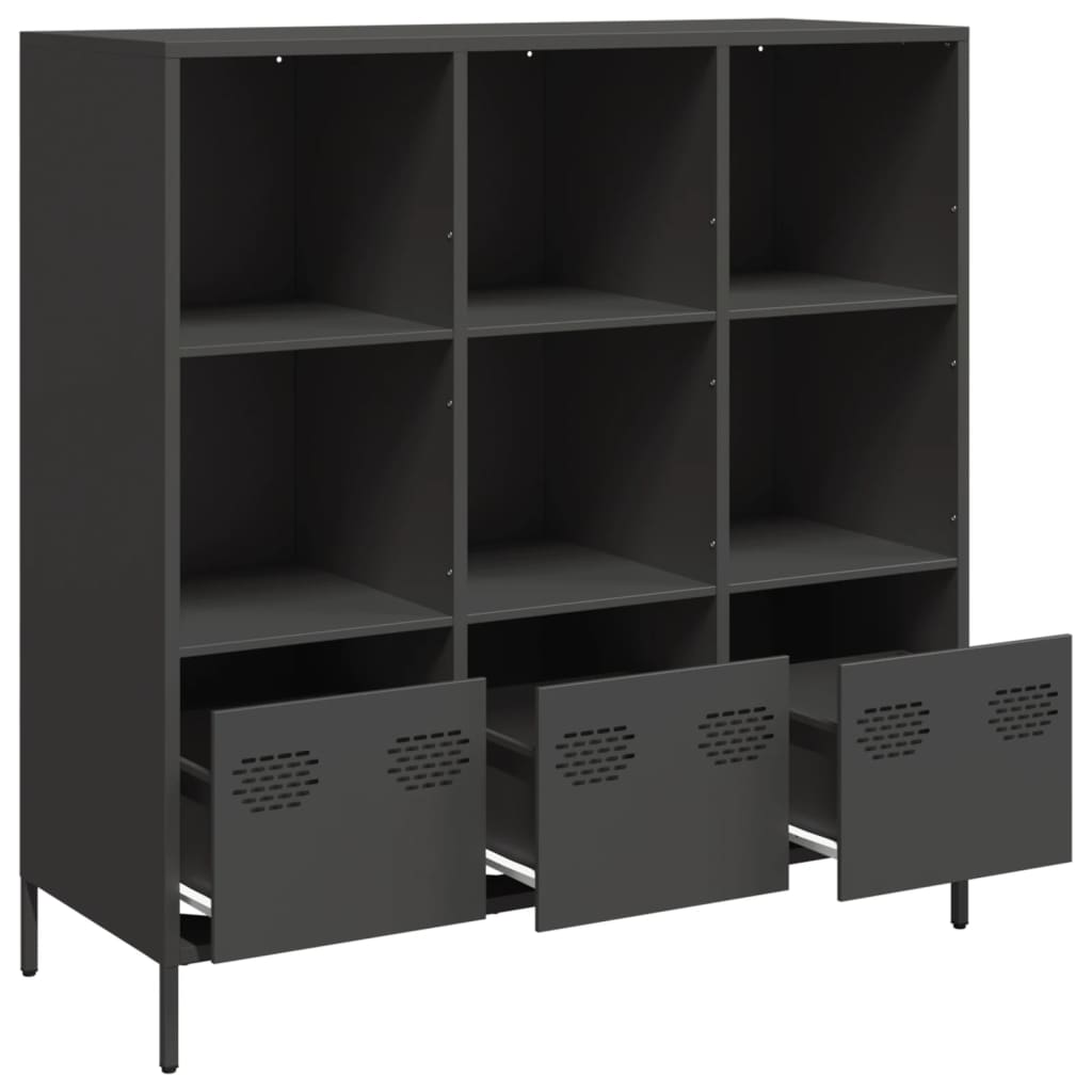 Credenza Nera 101,5x39x103,5 cm in Acciaio