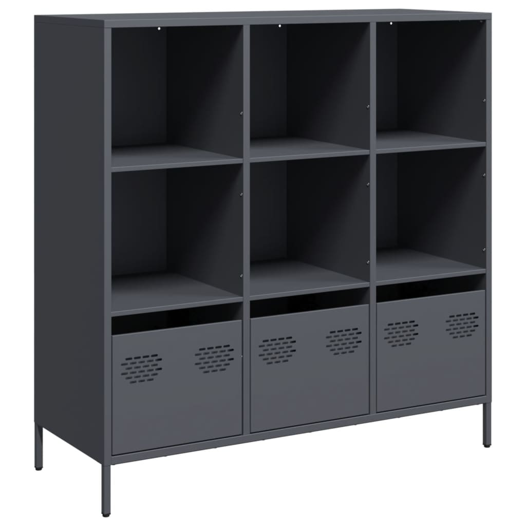 Credenza Antracite 101,5x39x103,5 cm Acciaio