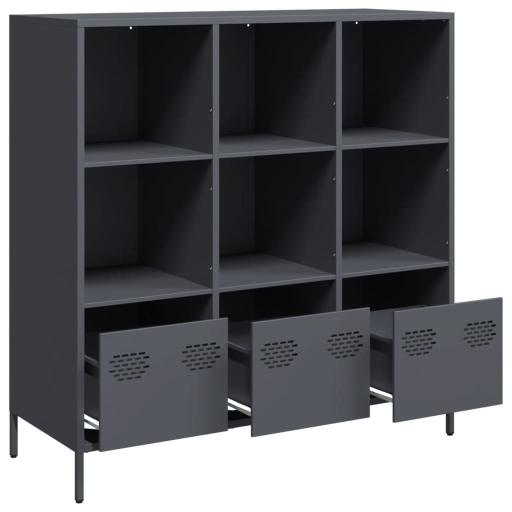 Credenza Antracite 101,5x39x103,5 cm Acciaio
