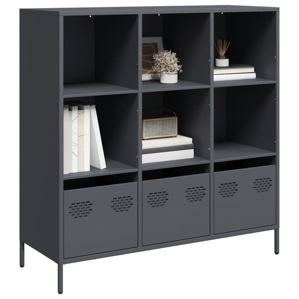 Credenza Antracite 101,5x39x103,5 cm Acciaio