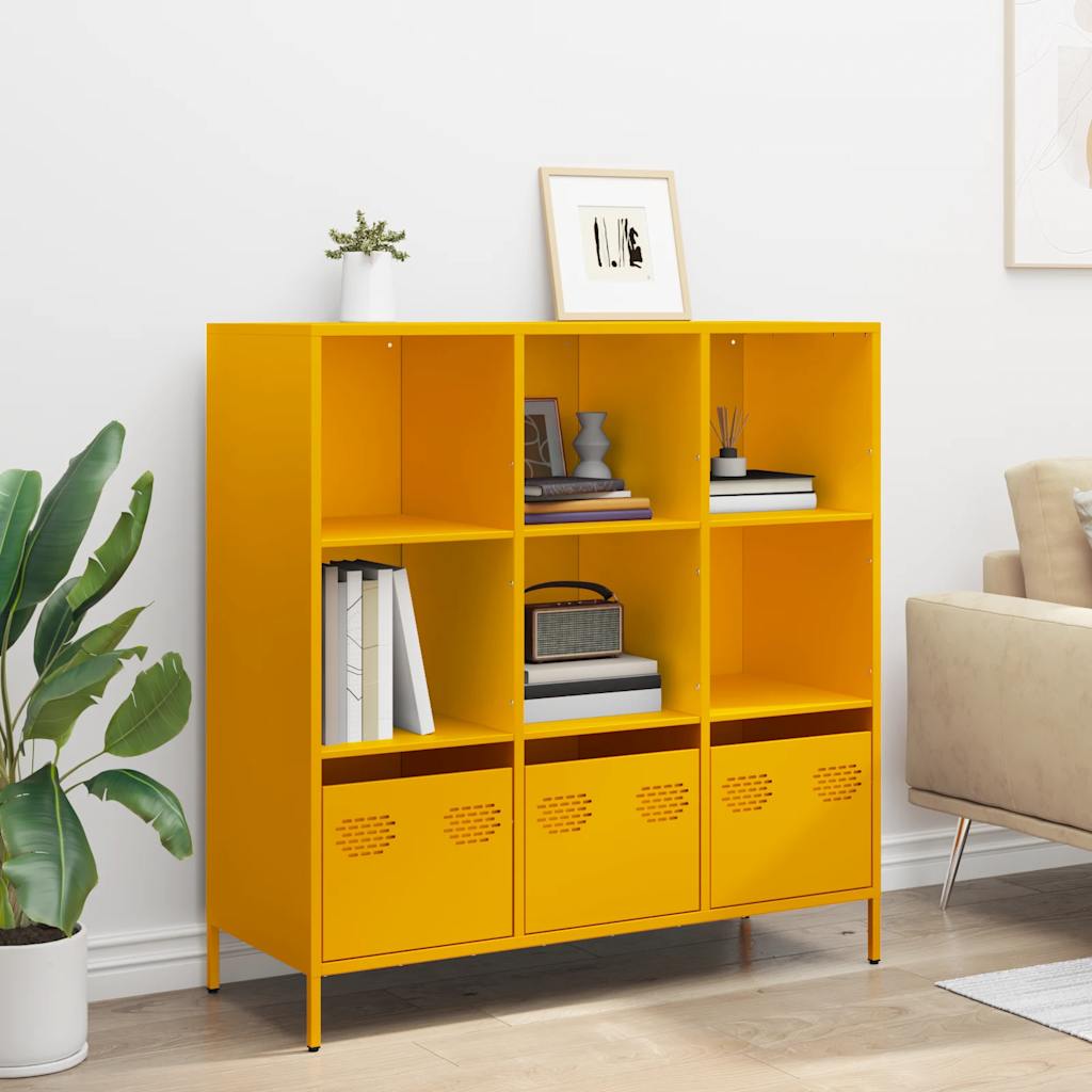 Credenza Giallo Senape 101,5x39x103,5 cm in Acciaio