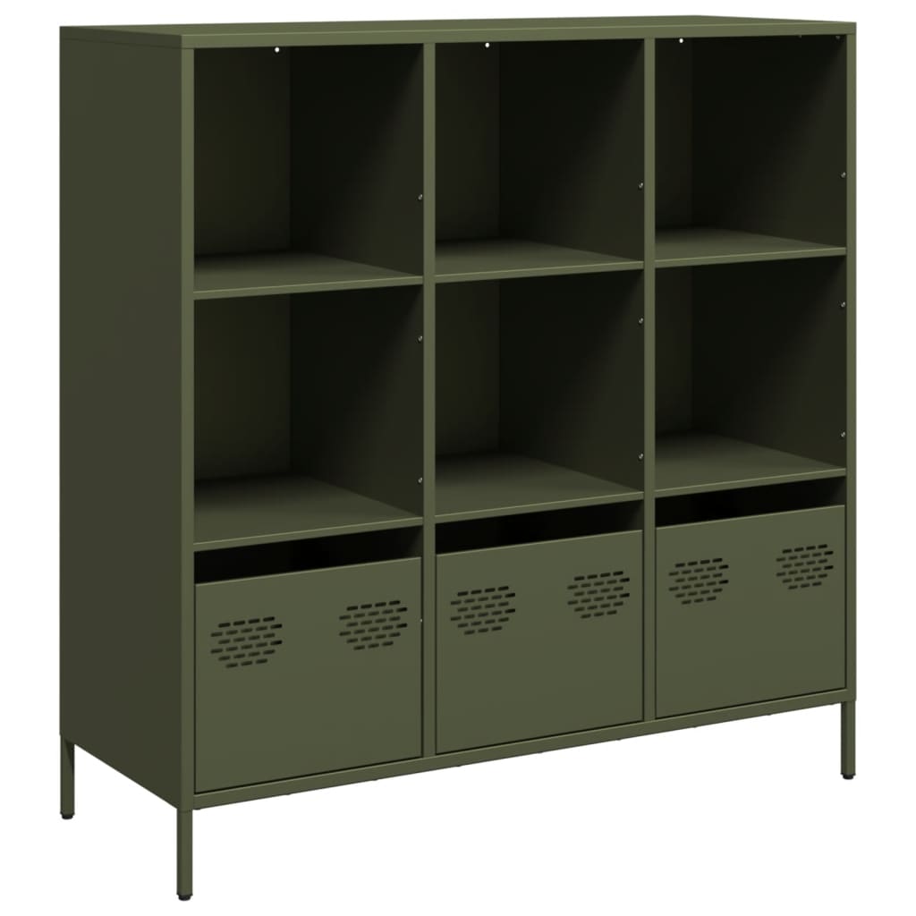 Credenza Verde Oliva 101,5x39x103,5 cm in Acciaio