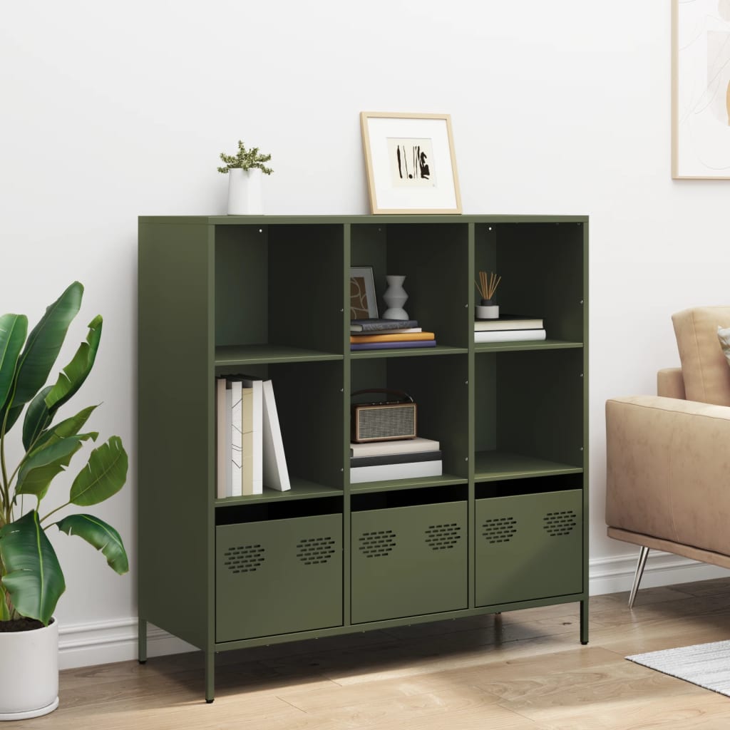 Credenza Verde Oliva 101,5x39x103,5 cm in Acciaio