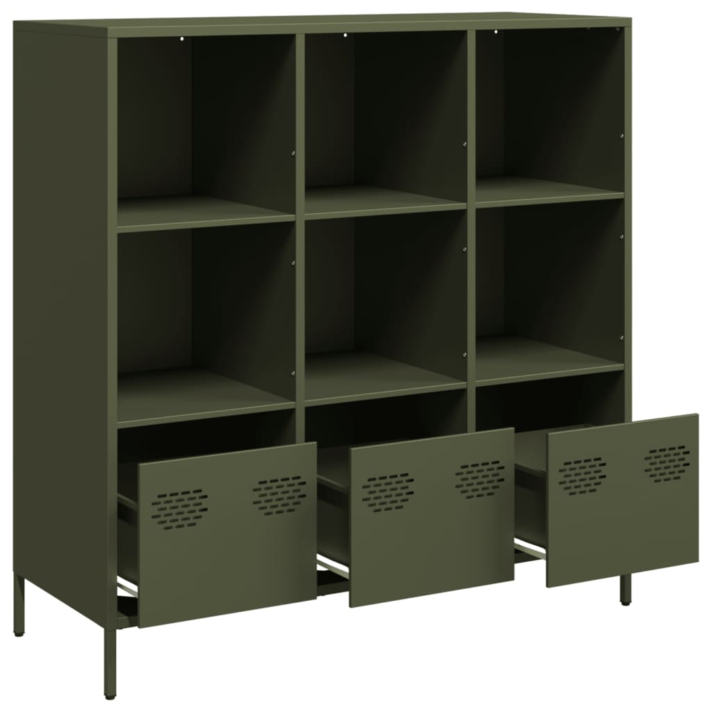 Credenza Verde Oliva 101,5x39x103,5 cm in Acciaio
