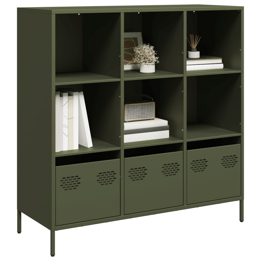 Credenza Verde Oliva 101,5x39x103,5 cm in Acciaio