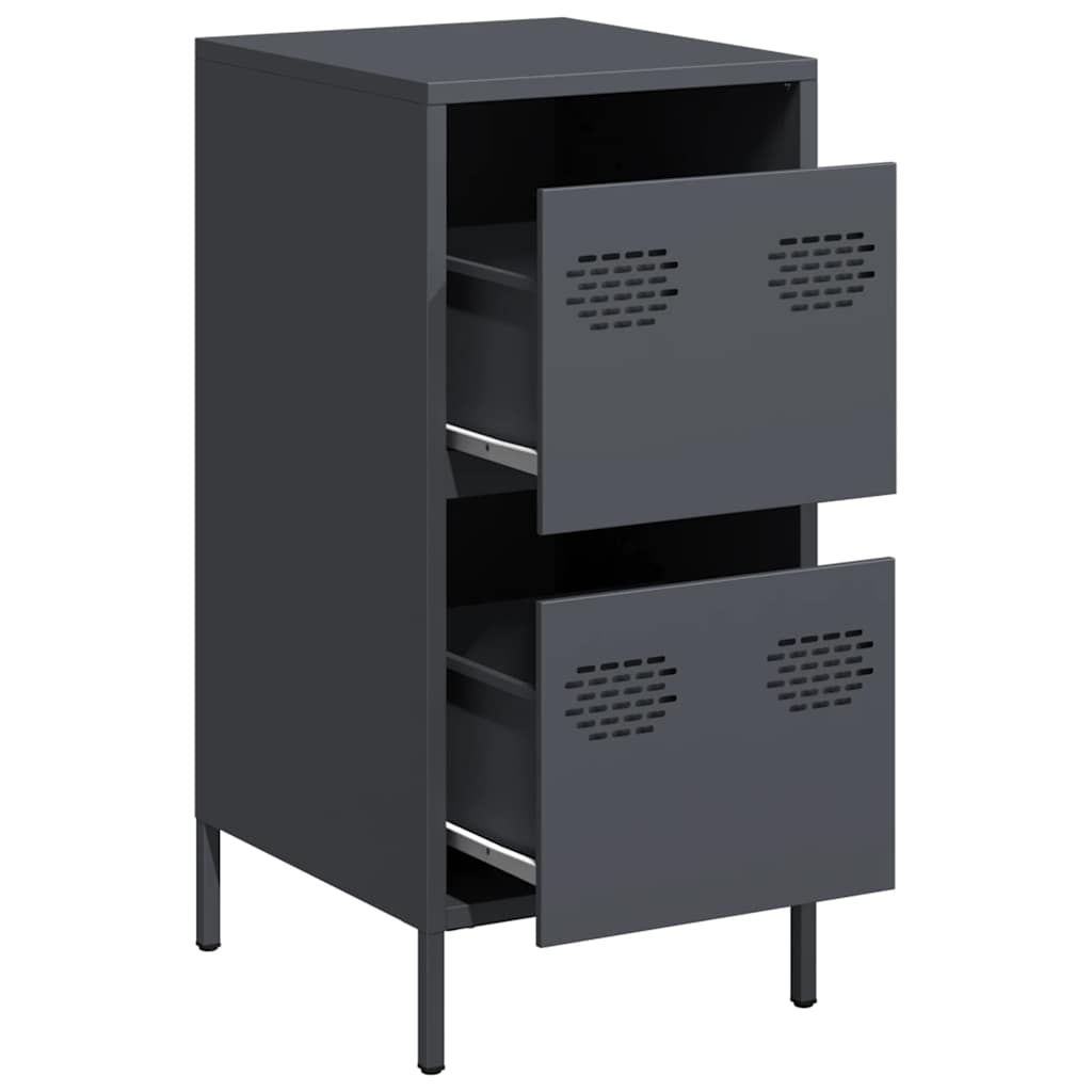 Credenza Antracite 35x39x73,5 cm in Acciaio Laminato a Freddo