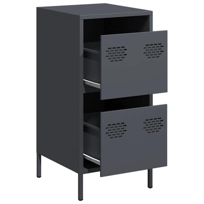 Credenza Antracite 35x39x73,5 cm in Acciaio Laminato a Freddo