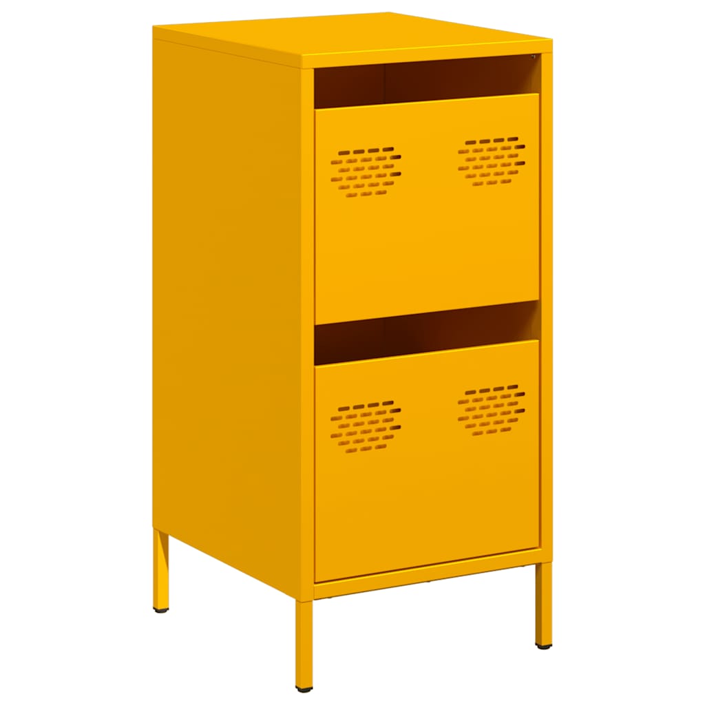 Credenza Giallo Senape 35x39x73,5 cm Acciaio Laminato a Freddo