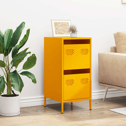 Credenza Giallo Senape 35x39x73,5 cm Acciaio Laminato a Freddo