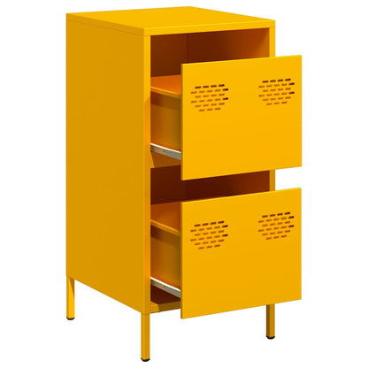 Credenza Giallo Senape 35x39x73,5 cm Acciaio Laminato a Freddo
