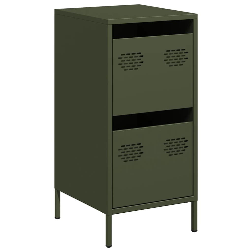 Credenza Verde Oliva 35x39x73,5 cm in Acciaio Laminato a Freddo