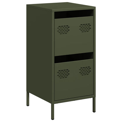 Credenza Verde Oliva 35x39x73,5 cm in Acciaio Laminato a Freddo