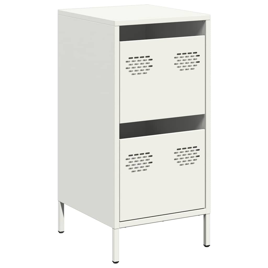 Credenza Bianca 35x39x73,5 cm in Acciaio Laminato a Freddo