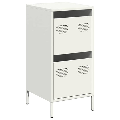 Credenza Bianca 35x39x73,5 cm in Acciaio Laminato a Freddo
