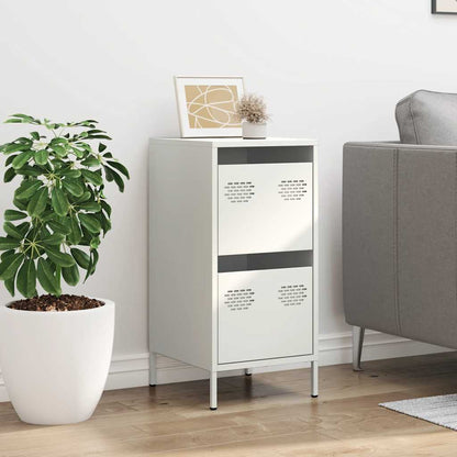 Credenza Bianca 35x39x73,5 cm in Acciaio Laminato a Freddo