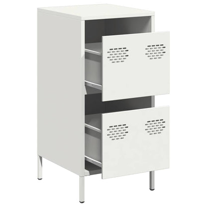 Credenza Bianca 35x39x73,5 cm in Acciaio Laminato a Freddo