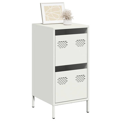 Credenza Bianca 35x39x73,5 cm in Acciaio Laminato a Freddo