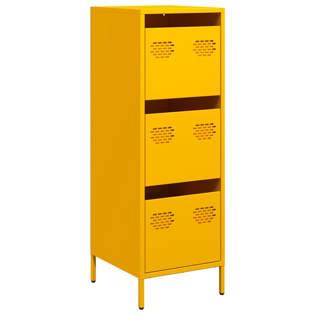Credenza Giallo Senape 39x35x103,5 cm in Acciaio