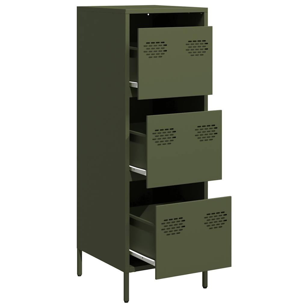 Credenza Verde Oliva 39x35x103,5 cm in Acciaio