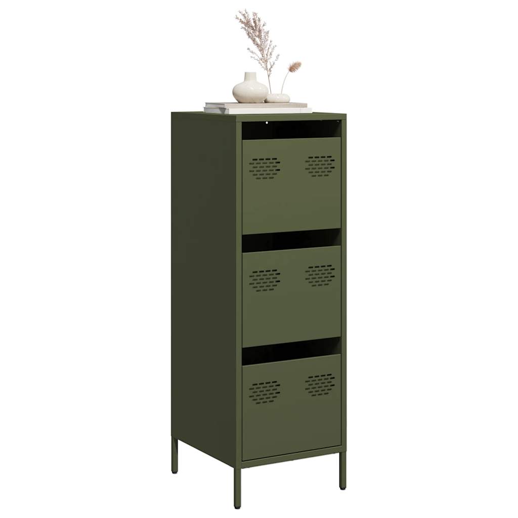 Credenza Verde Oliva 39x35x103,5 cm in Acciaio